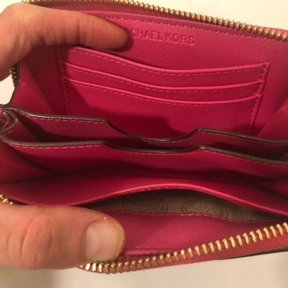 Michael kors pink wristlet wallet clutch